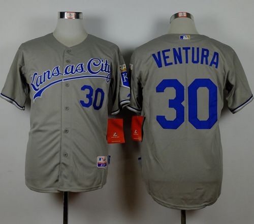 Royals #30 Yordano Ventura Grey Road Cool Base Stitched MLB Jersey - Click Image to Close